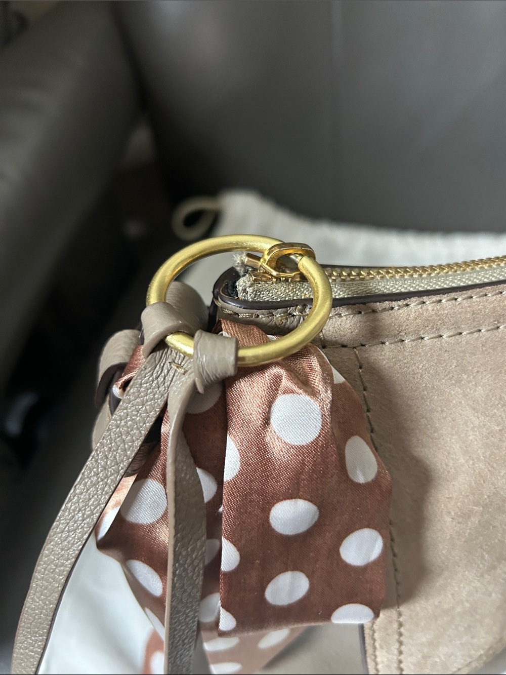 See By Chloé Taupe Suede & Leather Shoulder/Crossbody Bag - Picture 12 of 12